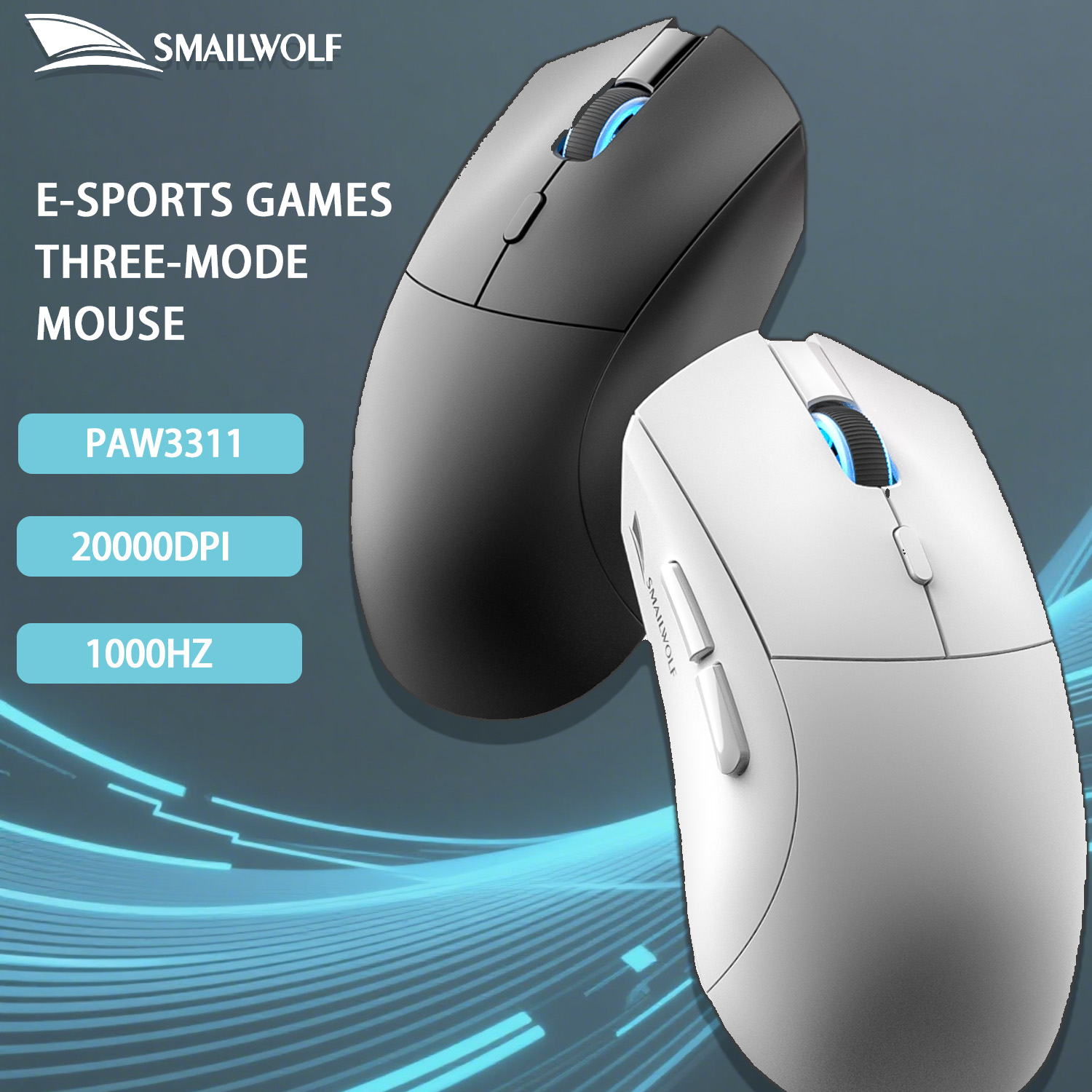 Esports Gaming Mouse Wireless - SMAILWOLF RS7 Bluetooth kabellose E-Sport-Gaming-Maus mit