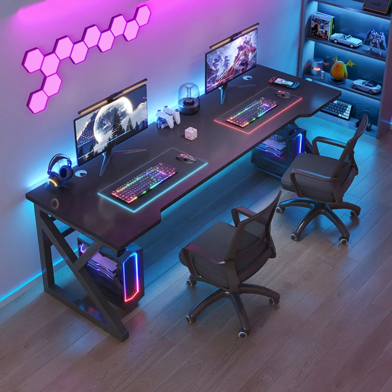 Esports Gaming Table - Doppelter Desktop-Computertisch Moderner Einfacher Gaming-Tisch für