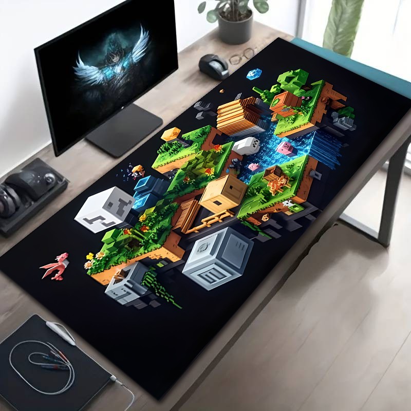 Esports Gaming World - 1 Stück Diatomeen-Schlamm-Material, Niedliches Block-Welt-Muster-Design, Extra