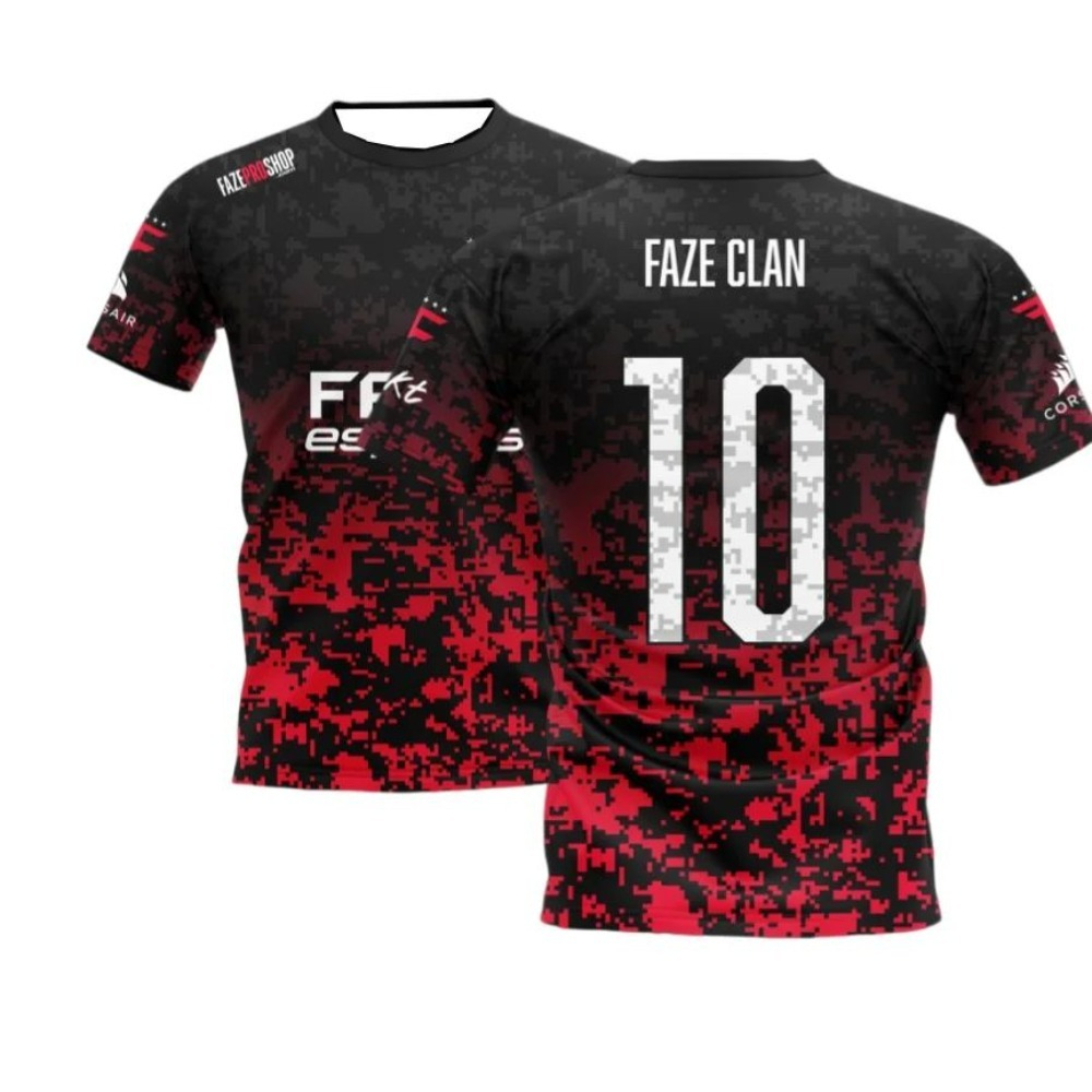 Rot-Schwarzes Digital-Camo E-S – Esports Gaming Jersey Bewertung und Preis