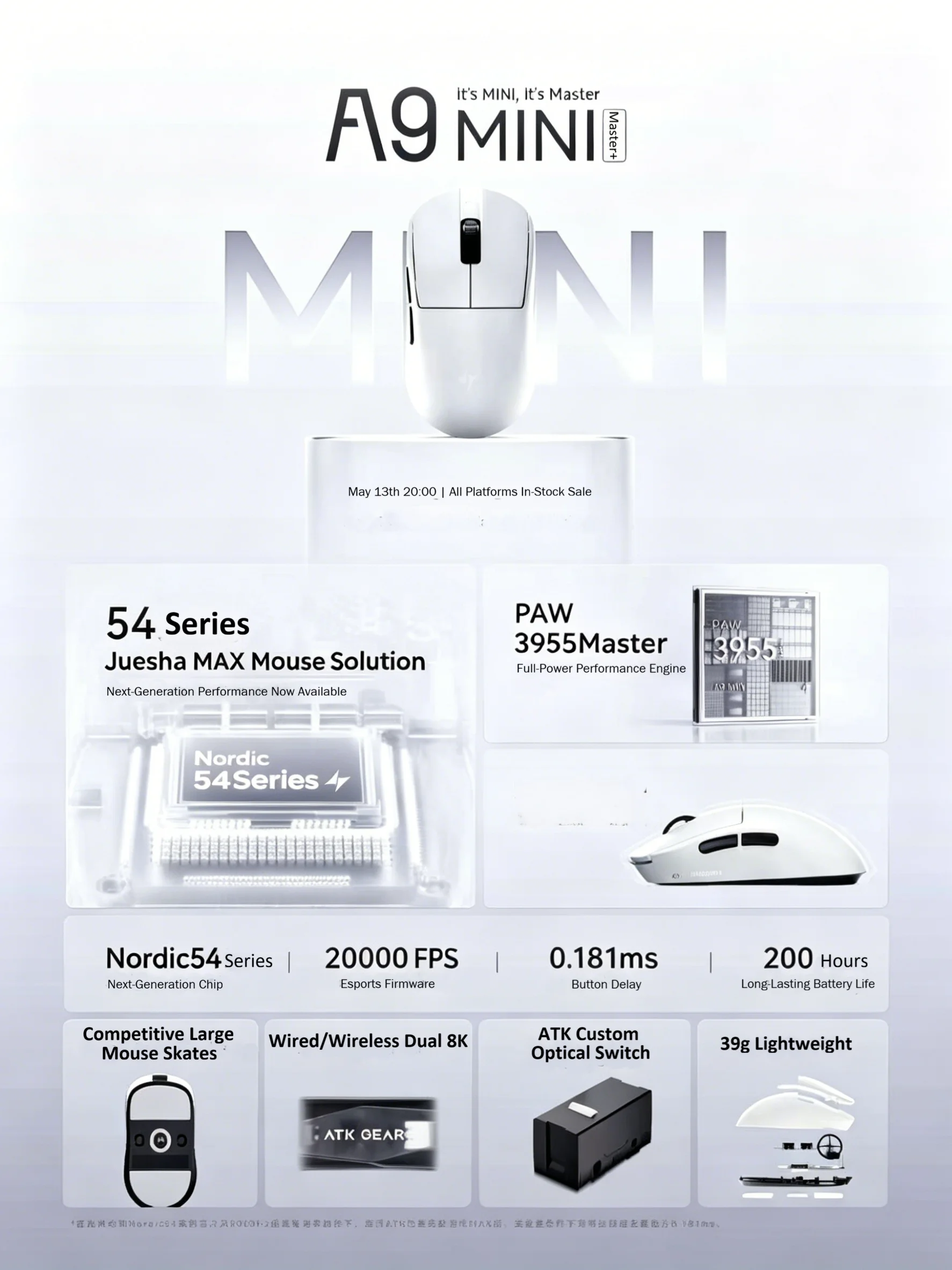 ATK A9 Mini Master Plus PAW395 – Esports Gaming Mouse Wireless Bewertung und Preis