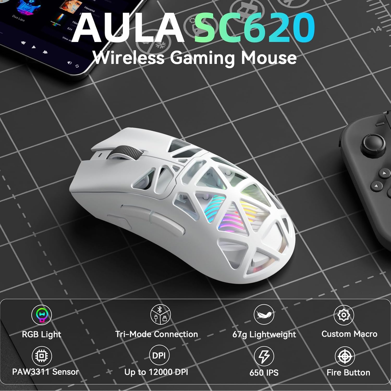 AULA SC620 Neue Gaming-Maus Ka – Esports Gaming Mouse Weight Adjustable Bewertung und Preis