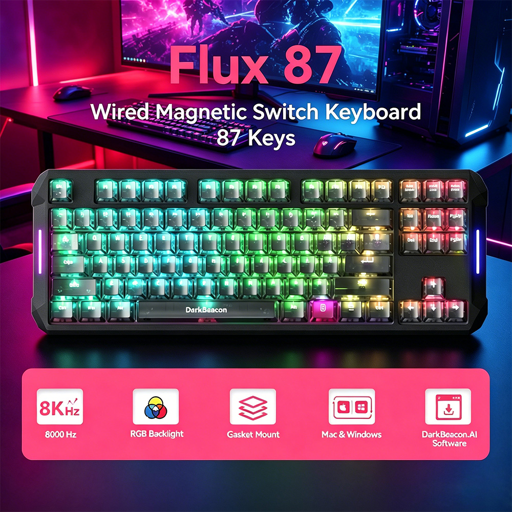 DarkBeacon Flux 87 Hall-Effekt – Esports Gaming Photo Bewertung und Preis
